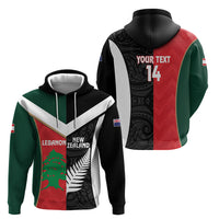 Custom Rugby New Zealand and Lebanon Hoodie All Black Cedars Together