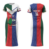 Custom Rugby Samoa and Lebanon Couples Matching Short Sleeve Bodycon Dress and Long Sleeve Button Shirt Toa Samoa Cedars Together