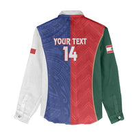 Custom Rugby Samoa and Lebanon Women Casual Shirt Toa Samoa Cedars Together