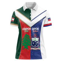 Custom Rugby Samoa and Lebanon Women Polo Shirt Toa Samoa Cedars Together