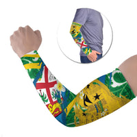 Malampa Fiji Day Arm Sleeves 10 October Together We Grow Grunge Tapa Motifs