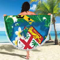 Malampa Fiji Day Beach Blanket 10 October Together We Grow Grunge Tapa Motifs