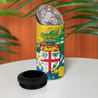 Malampa Fiji Day 4 in 1 Can Cooler Tumbler 10 October Together We Grow Grunge Tapa Motifs