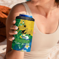 Malampa Fiji Day 4 in 1 Can Cooler Tumbler 10 October Together We Grow Grunge Tapa Motifs