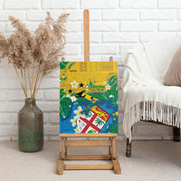 Malampa Fiji Day Canvas Wall Art 10 October Together We Grow Grunge Tapa Motifs