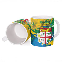 Malampa Fiji Day Ceramic Mug 10 October Together We Grow Grunge Tapa Motifs