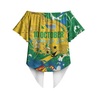 Malampa Fiji Day Off Shoulder Wrap Waist Top 10 October Together We Grow Grunge Tapa Motifs