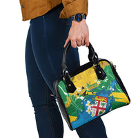 Malampa Fiji Day Shoulder Handbag 10 October Together We Grow Grunge Tapa Motifs