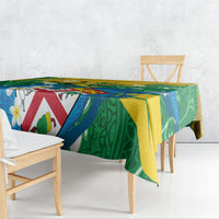 Malampa Fiji Day Tablecloth 10 October Together We Grow Grunge Tapa Motifs