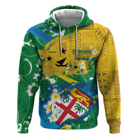 Malampa Fiji Day Zip Hoodie 10 October Together We Grow Grunge Tapa Motifs