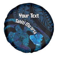 Personalised Tahiti Moorea Atoll Spare Tire Cover Polynesian Sea Turtle
