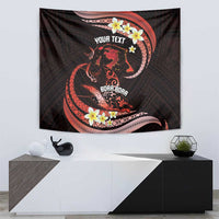 Personalised Tahiti Bora Bora Tapestry Manta Rays With Polynesian Plumeria