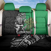 New Zealand and Ireland Rugby Custom Back Car Seat Cover Maori Tiki Fern Irish Celtic Cross - Polynesian Pride