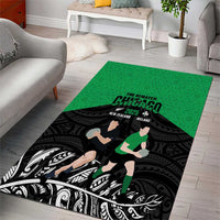 New Zealand and Ireland Rugby Area Rug Chicago 2025 Go All Black Shamrocks - Polynesian Pride