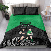 New Zealand and Ireland Rugby Bedding Set Chicago 2025 Go All Black Shamrocks - Polynesian Pride
