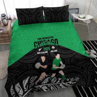 New Zealand and Ireland Rugby Bedding Set Chicago 2025 Go All Black Shamrocks - Polynesian Pride