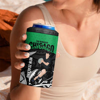 New Zealand and Ireland Rugby 4 in 1 Can Cooler Tumbler Chicago 2025 Go All Black Shamrocks - Polynesian Pride
