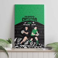 New Zealand and Ireland Rugby Canvas Wall Art Chicago 2025 Go All Black Shamrocks - Polynesian Pride