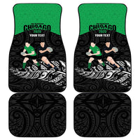 New Zealand and Ireland Rugby Custom Car Mats Chicago 2025 Go All Black Shamrocks - Polynesian Pride