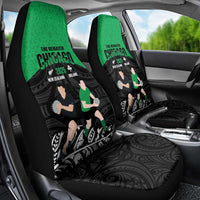 New Zealand and Ireland Rugby Car Seat Cover Chicago 2025 Go All Black Shamrocks - Polynesian Pride