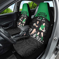 New Zealand and Ireland Rugby Car Seat Cover Chicago 2025 Go All Black Shamrocks - Polynesian Pride