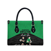 New Zealand and Ireland Rugby Leather Bag Chicago 2025 Go All Black Shamrocks - Polynesian Pride