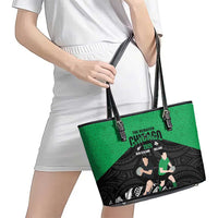 New Zealand and Ireland Rugby Leather Tote Bag Chicago 2025 Go All Black Shamrocks - Polynesian Pride