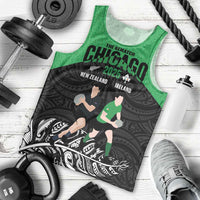 New Zealand and Ireland Rugby Custom Men Tank Top Chicago 2025 Go All Black Shamrocks - Polynesian Pride