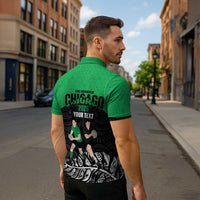 New Zealand and Ireland Rugby Custom Zipper Polo Shirt Chicago 2025 Go All Black Shamrocks - Polynesian Pride