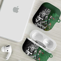 New Zealand and South Africa Rugby Custom AirPods Case Maori Tiki Fern Springboks Kente Pattern LT14 - Polynesian Pride