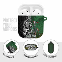 New Zealand and South Africa Rugby Custom AirPods Case Maori Tiki Fern Springboks Kente Pattern LT14 - Polynesian Pride