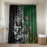 New Zealand and South Africa Rugby Custom Bathroom Set Maori Tiki Fern Springboks Kente Pattern - Polynesian Pride