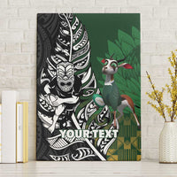 New Zealand and South Africa Rugby Custom Canvas Wall Art Maori Tiki Fern Springboks Kente Pattern - Polynesian Pride