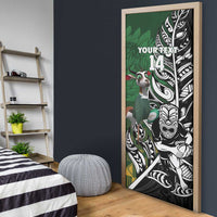 New Zealand and South Africa Rugby Custom Door Cover Maori Tiki Fern Springboks Kente Pattern - Polynesian Pride