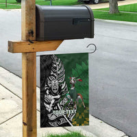 New Zealand and South Africa Rugby Custom Garden Flag Maori Tiki Fern Springboks Kente Pattern - Polynesian Pride