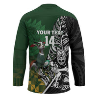 New Zealand and South Africa Rugby Custom Hockey Jersey Maori Tiki Fern Springboks Kente Pattern LT14 - Polynesian Pride