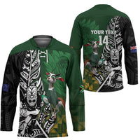 New Zealand and South Africa Rugby Custom Hockey Jersey Maori Tiki Fern Springboks Kente Pattern LT14 - Polynesian Pride