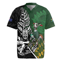 New Zealand and South Africa Rugby Custom Rugby Jersey Maori Tiki Fern Springboks Kente Pattern - Polynesian Pride