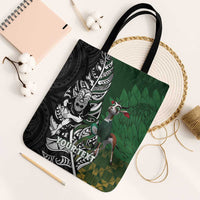 New Zealand and South Africa Rugby Custom Tote Bag Maori Tiki Fern Springboks Kente Pattern - Polynesian Pride