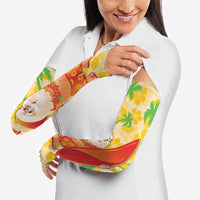 Aloha Hawaii Christmas Arm Sleeves Mele Kalikimaka Funny Santa Palaka Quilt Motifs - Polynesian Pride