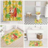 Aloha Hawaii Christmas Bathroom Set Mele Kalikimaka Funny Santa Palaka Quilt Motifs - Polynesian Pride