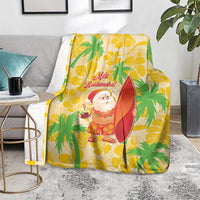 Aloha Hawaii Christmas Blanket Mele Kalikimaka Funny Santa Palaka Quilt Motifs - Polynesian Pride