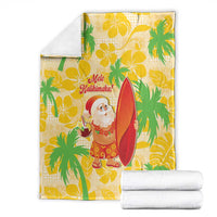 Aloha Hawaii Christmas Blanket Mele Kalikimaka Funny Santa Palaka Quilt Motifs - Polynesian Pride