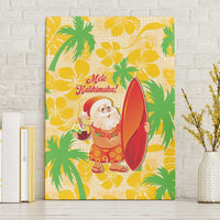 Aloha Hawaii Christmas Canvas Wall Art Mele Kalikimaka Funny Santa Palaka Quilt Motifs - Polynesian Pride
