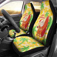Aloha Hawaii Christmas Car Seat Cover Mele Kalikimaka Funny Santa Palaka Quilt Motifs - Polynesian Pride