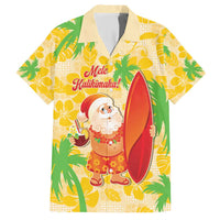 Aloha Hawaii Christmas Family Matching Short Sleeve Bodycon Dress and Hawaiian Shirt Mele Kalikimaka Funny Santa Palaka Quilt Motifs - Polynesian Pride