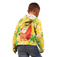 Aloha Hawaii Christmas Kid Hoodie Mele Kalikimaka Funny Santa Palaka Quilt Motifs - Polynesian Pride