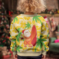 Aloha Hawaii Christmas Kid Ugly Christmas Sweater Mele Kalikimaka Funny Santa Palaka Quilt Motifs - Polynesian Pride