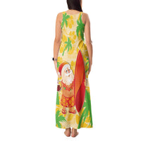 Aloha Hawaii Christmas Tank Maxi Dress Mele Kalikimaka Funny Santa Palaka Quilt Motifs - Polynesian Pride