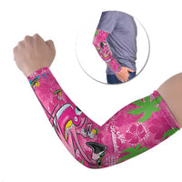 Aloha Hawaii Christmas Arm Sleeves Mele Kalikimaka Chill Flamingo Palaka Quilt Motifs - Polynesian Pride
